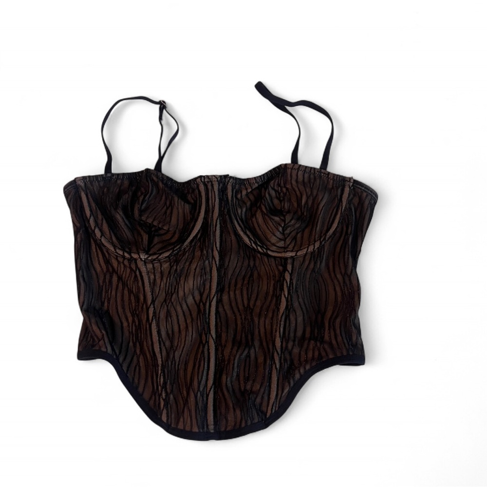 Elegant Black and Brown Crop Top